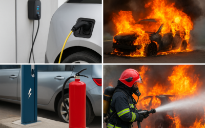Riscul de incendiu la încărcarea mașinilor electrice – cauze, reglementări și soluții de securitate la incendii